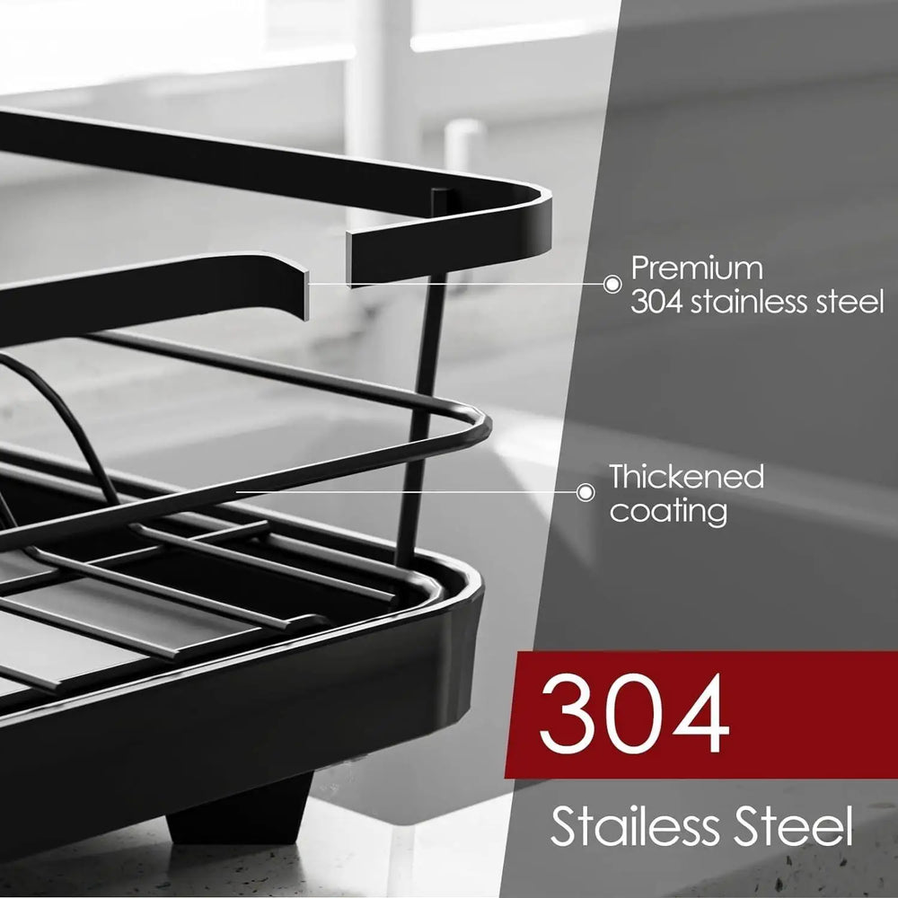 Stainless Steel Dish Drying Rack,1 Count Dish Drainer with Drainboard,Kitchen Dish Drying Rack,Kitchen Organizer,Home Organizer