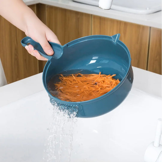 Multifunctional 9-in-1 Vegetable Chopper, Carrot and Potato Manual Shredding and Slicing Machine, Radish Chopper, Kitchen Tool L