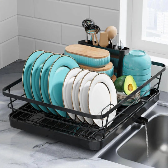 Stainless Steel Dish Drying Rack,1 Count Dish Drainer with Drainboard,Kitchen Dish Drying Rack,Kitchen Organizer,Home Organizer
