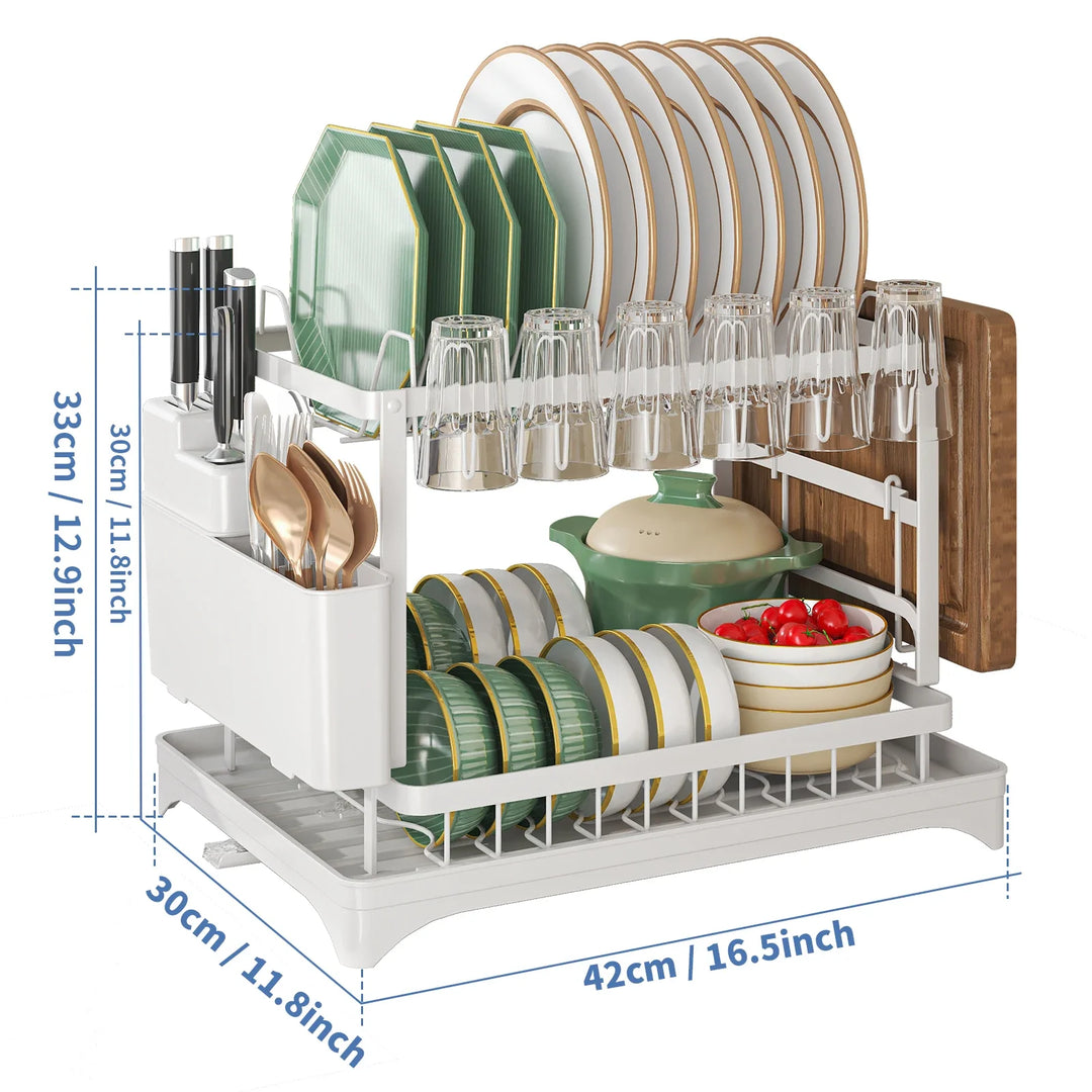 Stainless Steel Dish Rack | Hygienic & Residue-Free Drying | Premium Carbon Steel Construction | Space-Saving Kitchen Organizer