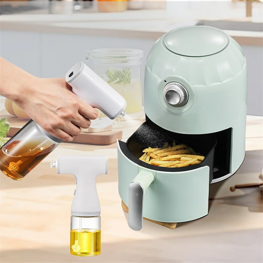 AA91 Electric Olive Oil Sprayer for Cooking, 8.5oz/250ml Adjustable Misting Range Olive Oil Dispenser Bottle with Led Light