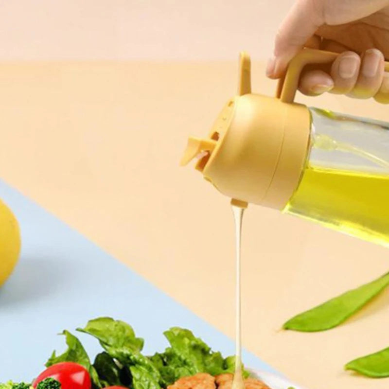 Glass Oil Sprayer for Cooking - 2-in-1 Spray & Pour Olive Oil Mister, Fine Mist Atomizer for Salad, Frying & Roasting, Kitchen﻿